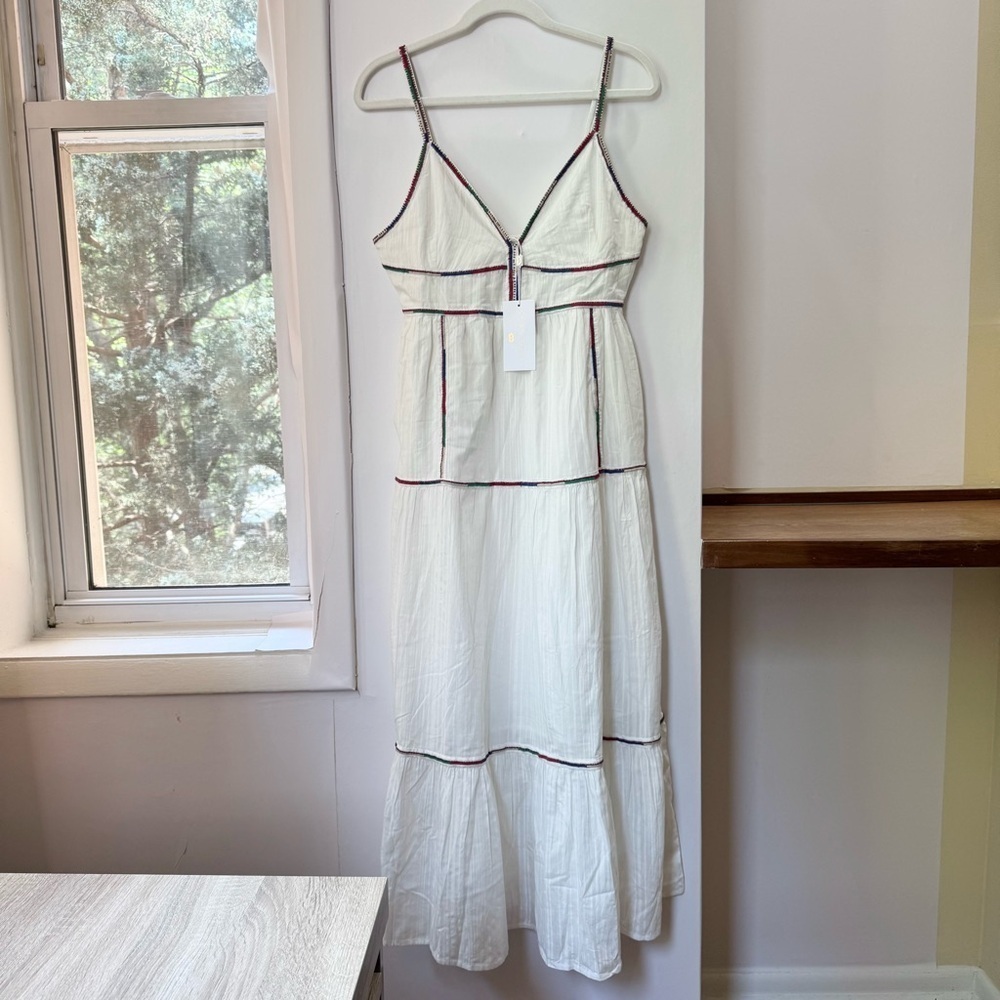 NWT Caroline Constas Cotton Maxi Dress white  Small